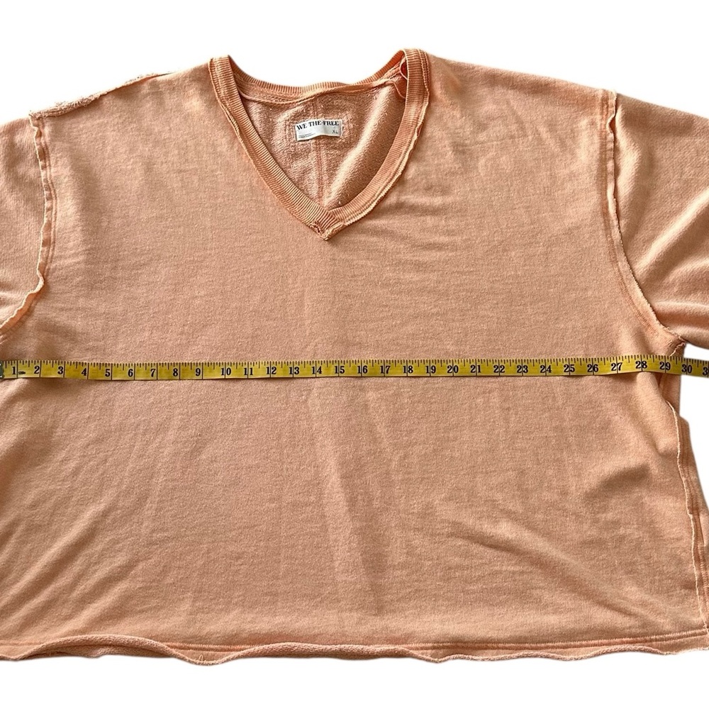 We The Free Oversized V‑Neck Sweatshirt in Peach - Picture 8 of 9